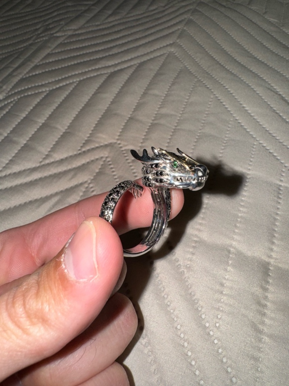 Silver Dragon Wrap Ring - Silver